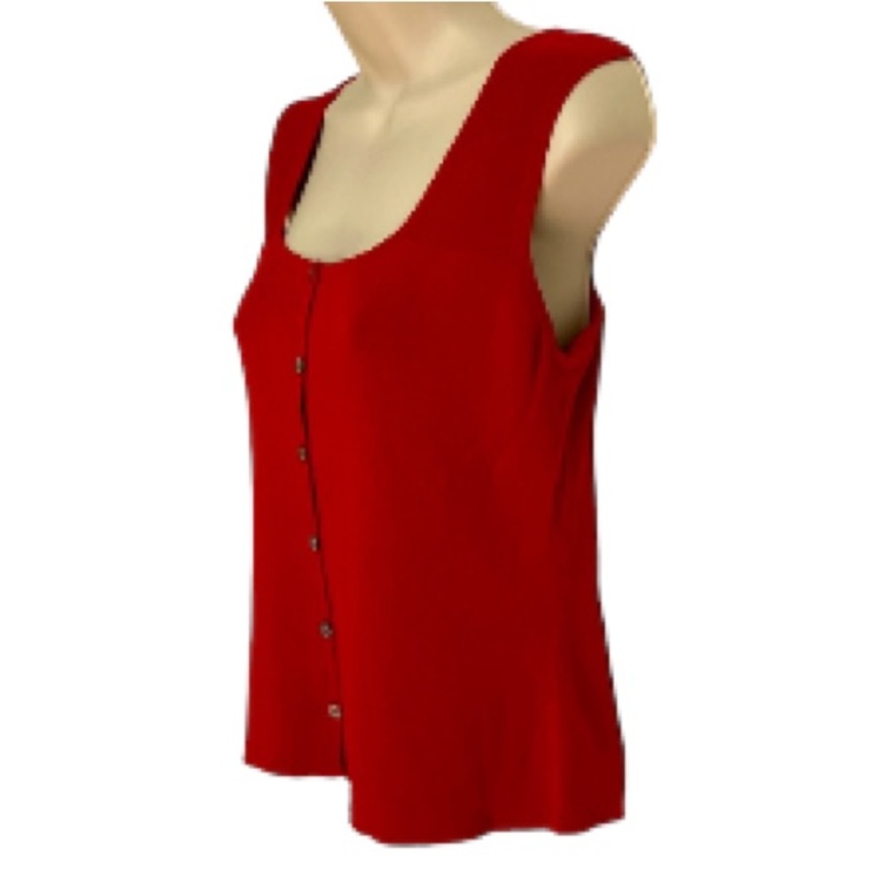 Button Down cropped Sleeveless Sweater Tank Large by J.A.C.